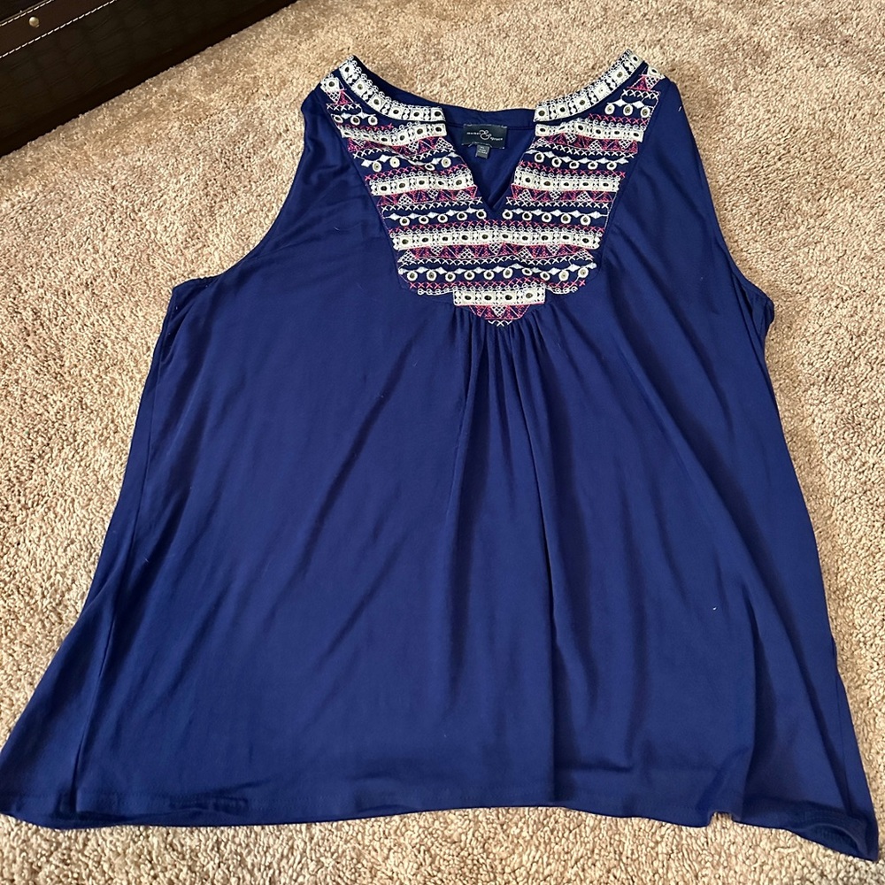 Market + Spruce Boho V Neck Top XL